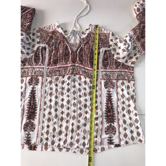 lucky brand Women’s Blouse Tassels Colorful Size Large - Picture 6 of 16